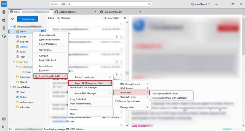 select PDF format