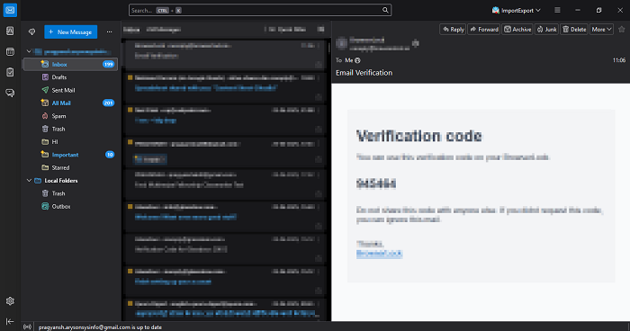 Open the EML file