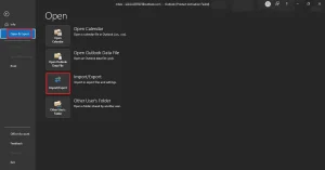 Choose the Import/Export option