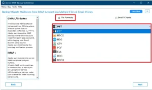 Choose PST as the format