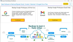 Start the Aryson Google Workspace Backup Tool