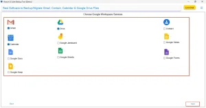 Choose G Suite application