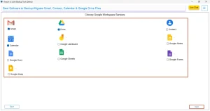 Choose the G Suite application