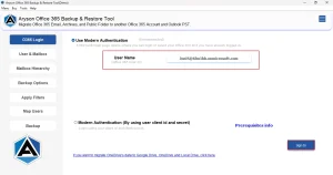 Input credentials to sign in