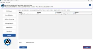 Use advanced filters and click backup