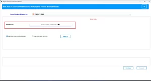 Enter the credentials of your Office 365 account 