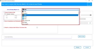 Choose EML from drop-down menu