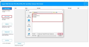 Select the File/Folder and browse the .msg files