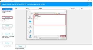 Choose the file/folder and browse the .msg files