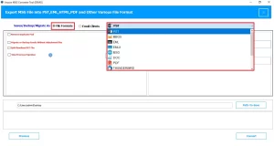 Select PST as an output format