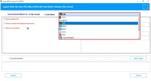 Now, from the file format list, select EML as the output