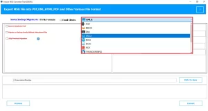 Select EMLX as the output format 