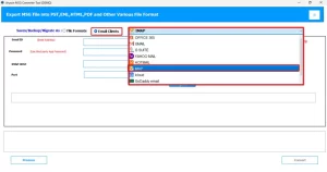 You need to pick “Save as Email Client" >>  IMAP as the output option