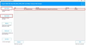 click on “Select Files” or “Select Folder” to load MSG data
