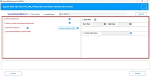 Set any additional options if required for your migration