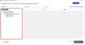 Preview the folders and files in a tree structure and click on Proceed