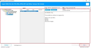 You can preview the mailbox files/folders along with attachments