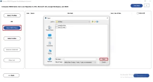Select Profile or Select File/Folder to load MBOX files >> Open