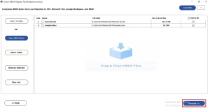 After that, select the files from the list you want to move >> Proceed