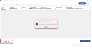 After completion, a completion status appears